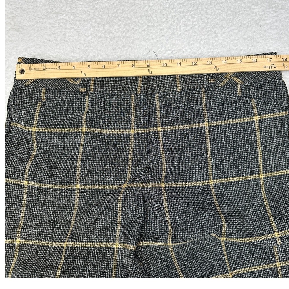 7th Avenue Design Studio Plaid Dress Pants Black‎ Gray Yellow Women's 12 - Picture 2 of 12